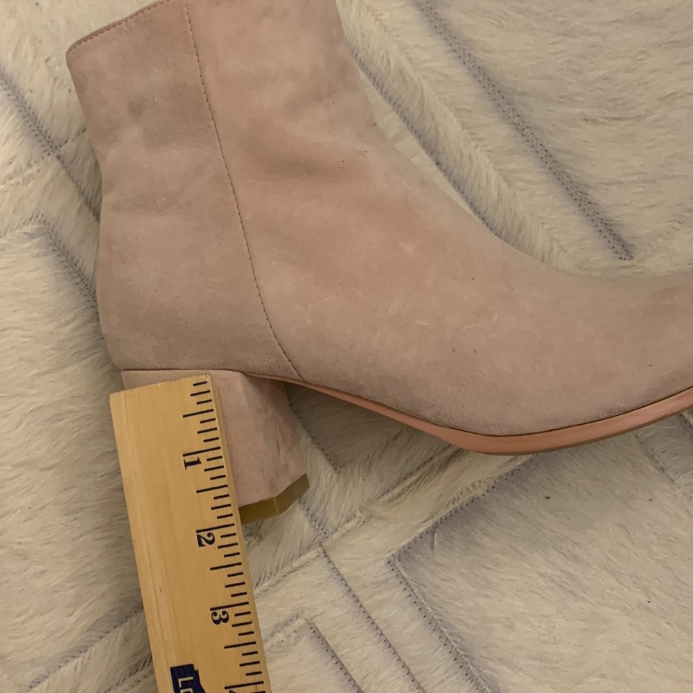 Pale pink suede boots 6.5M 2” heels. Very similiar to Christian Dior brand. - Picture 7 of 8